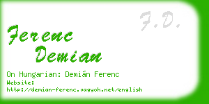 ferenc demian business card